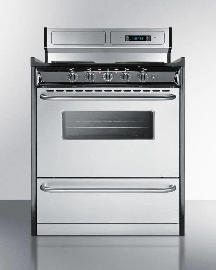 Summit 24 Electric Range with Manual Clean Oven Stainless Steel - TEM230BKWY - image 3