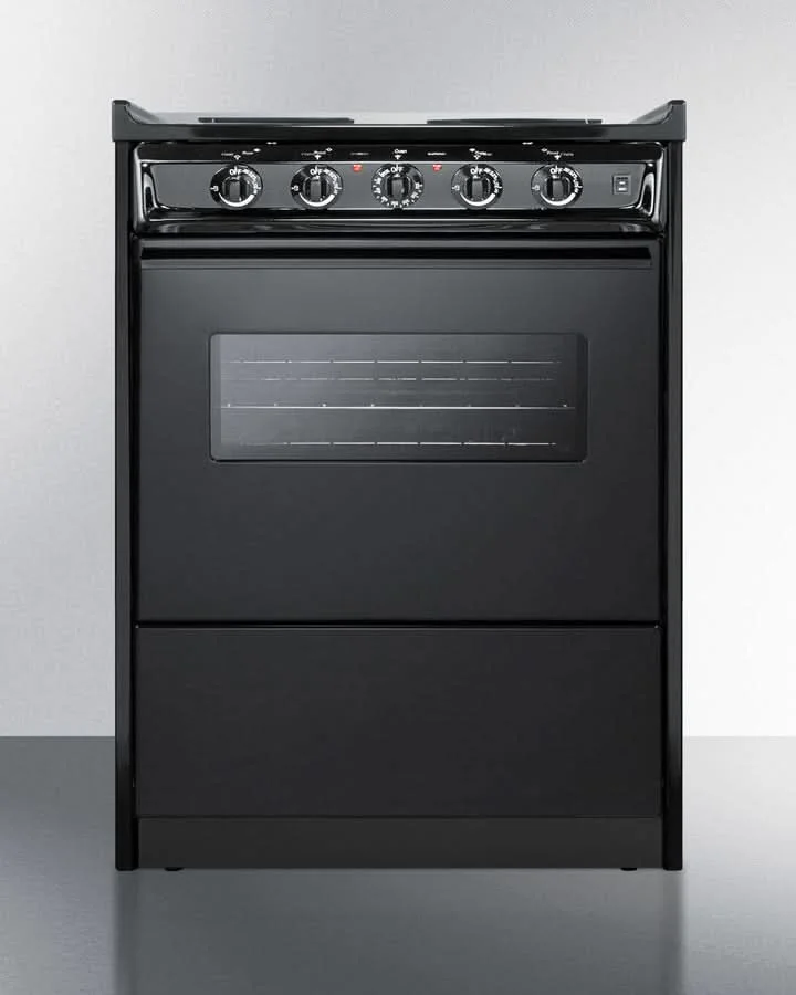 Summit 24 Wide Electric Range with Chrome Drip Pans and Manual Oven Black - TEM610CR - image 2