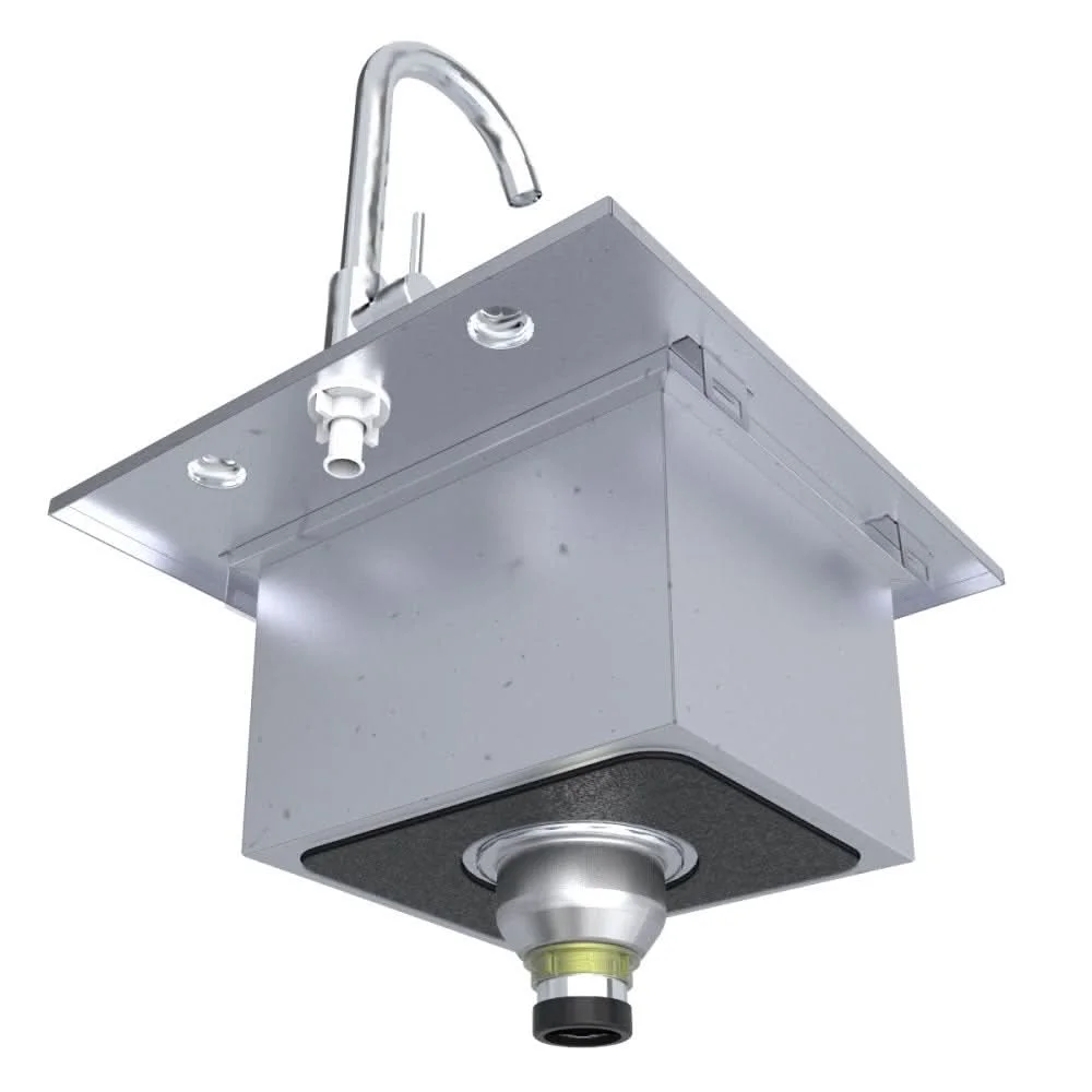 Sunstone 15 Inch Texan Series Over Under Bar Sink with Cold Water Faucet and Basin Cover - TEX-15SK - image 3