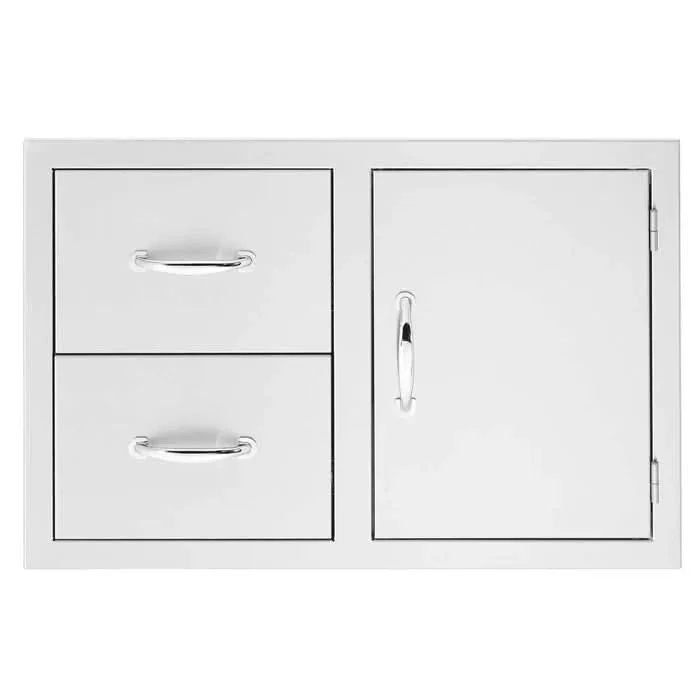 TrueFlame 33" 2-Drawer & Access Door Combo Masonry Frame Return- TF-DC2-33M-A