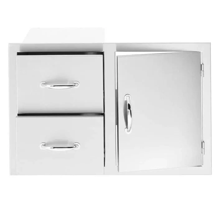 TrueFlame 33" 2-Drawer & Access Door Combo Masonry Frame Return- TF-DC2-33M-A - image 2