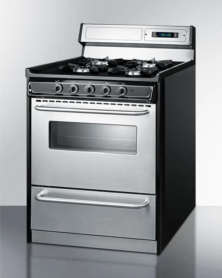 Summit 30 Wide Gas Range, Open Burners - TNM2307BKW - image 2