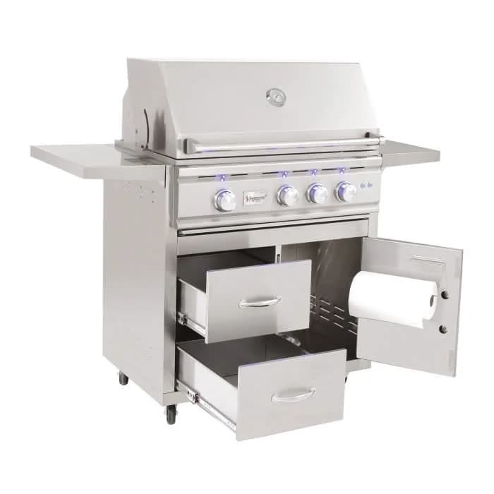Summerset TRL - 32-Inch 3-Burner Freestanding Grill with Rotisserie - Natural Gas - TRL32-NG + CART-TRL32 - image 2