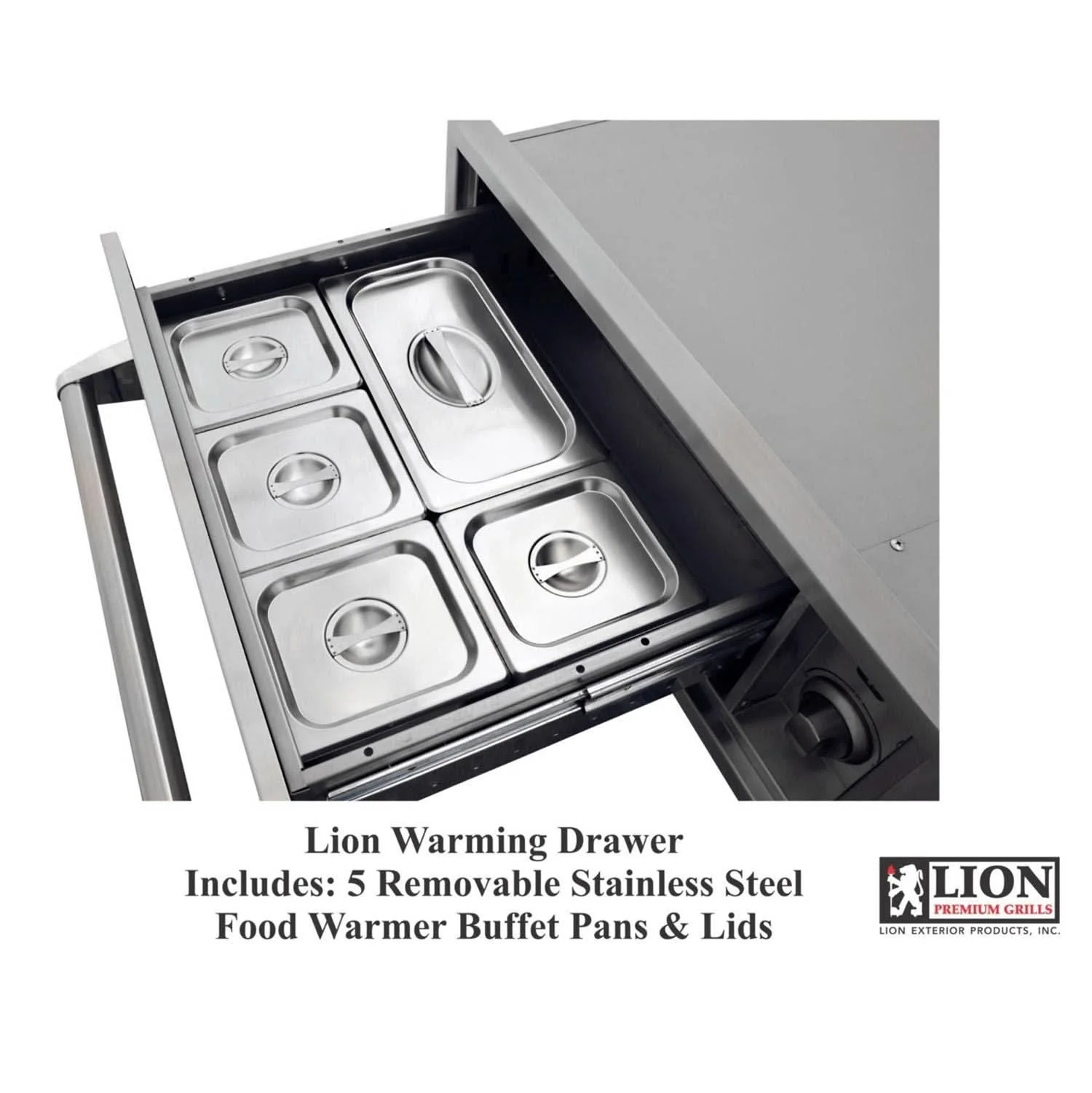 Lion Built In 120V Electric Stainless Steel Warming Drawer - WD256103 - image 4