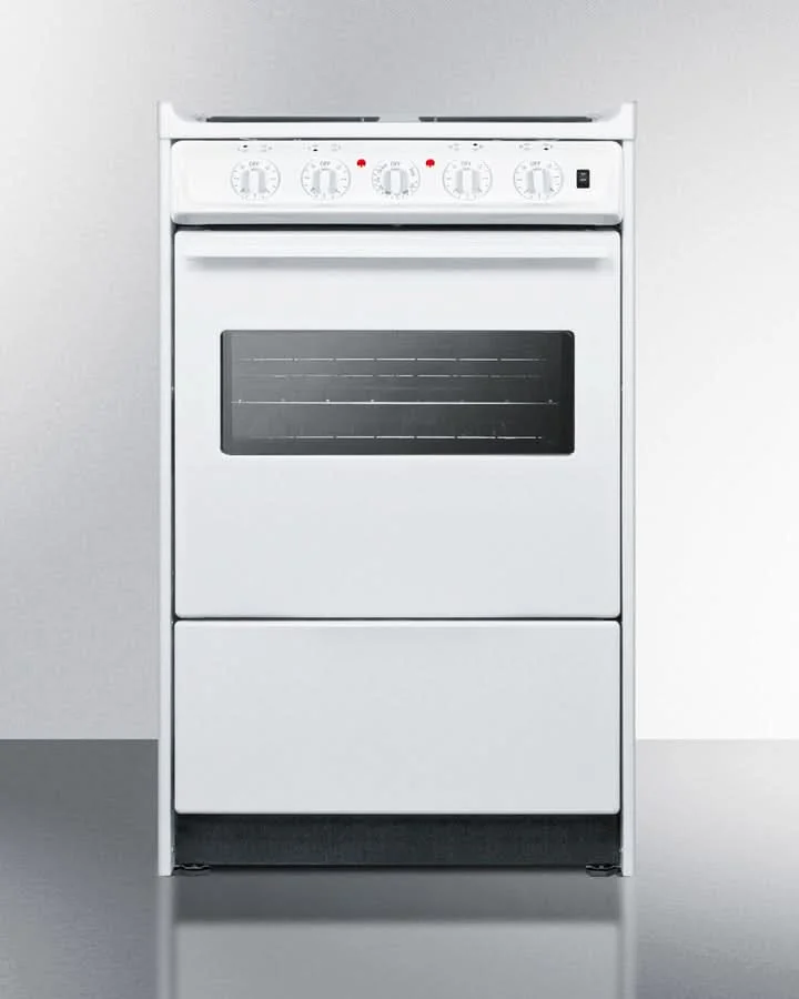 Summit 24 Electric Range with Storage Drawer and Manual Clean Oven White - WEM110RW - image 2