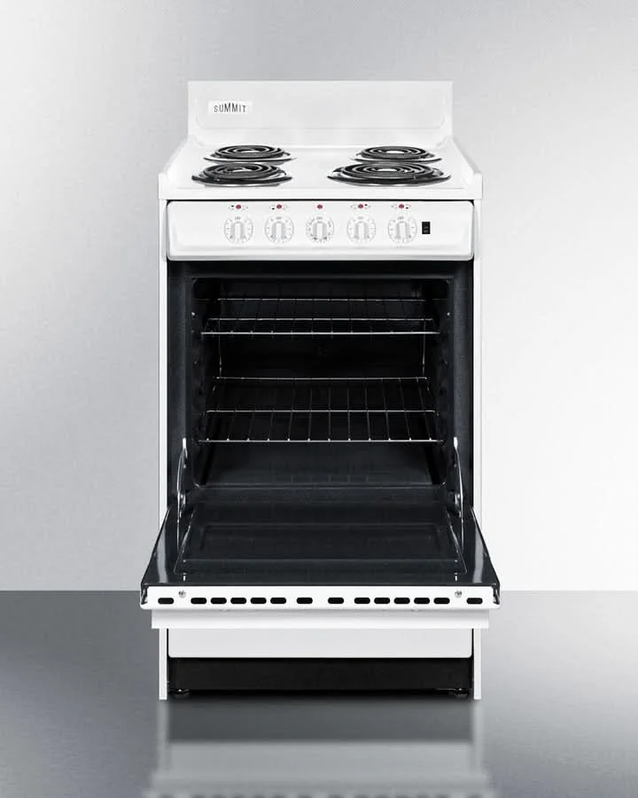 Summit 24 Electric Coil Top Range with Manual Clean Oven White - WEM1171Q - image 2