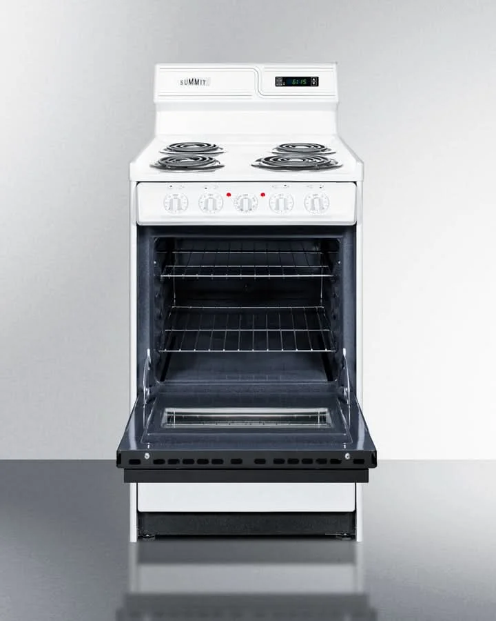 Summit 24 Electric Range with Digital Clock and Knob Controls White - WEM130DK - image 4