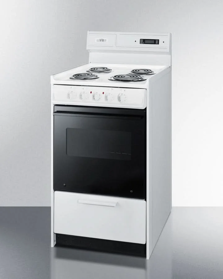 Summit 24 Electric Range with Digital Clock and Knob Controls White - WEM130DK - image 3