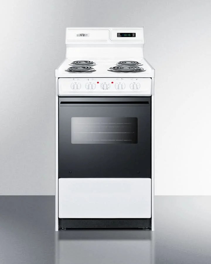 Summit 24 Electric Range with Digital Clock and Knob Controls White - WEM130DK - image 2