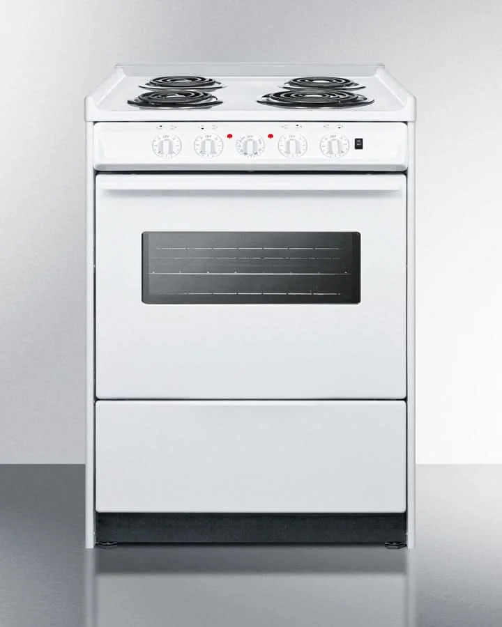 Summit 24 Wide Electric Coil Top Range with Storage Drawer White - WEM610RW - image 7