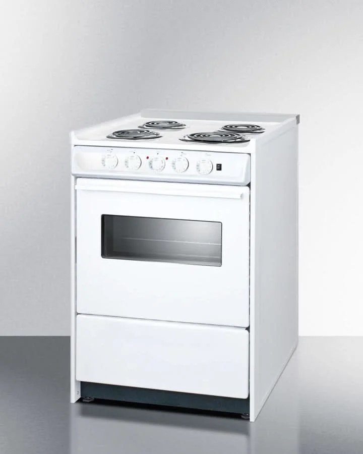 Summit 24 Wide Electric Coil Top Range with Storage Drawer White - WEM610RW - image 6