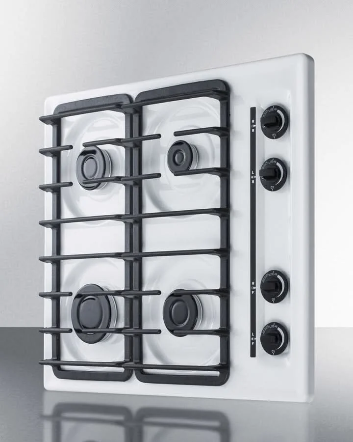 Summit 24 Wide 4 Burner Gas Cooktop White - WTL033S - image 4