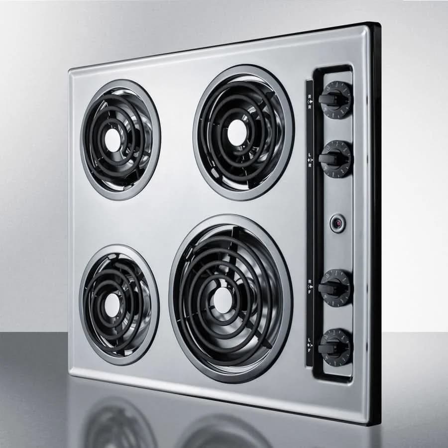 Summit 24 Wide 230V 4-Burner Coil Cooktop Stainless Steel - ZEL03 - image 4