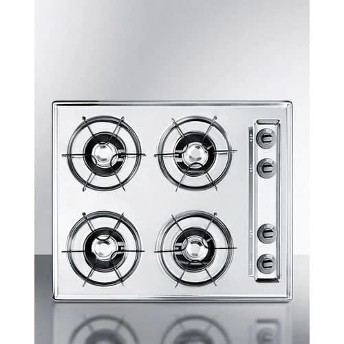 Summit 24 Wide 4 Burner Gas Cooktop Stainless Steel - ZNL033