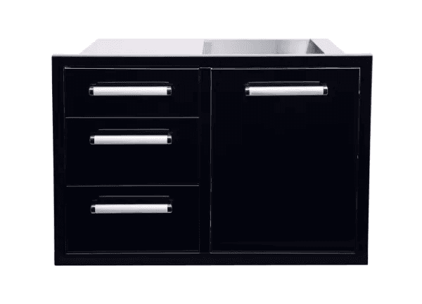 Bonfire Whistler  Black Series - Triple Drawer and Trash Can Combo - CBATDT-B