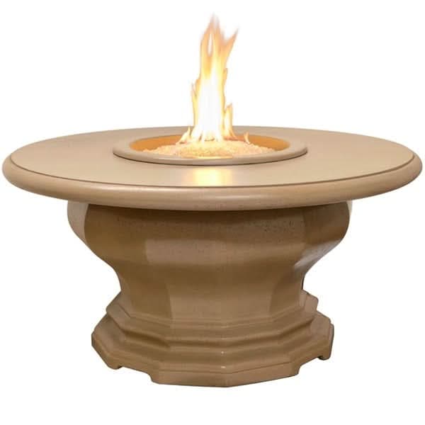 American Fyre Designs 24 Inch Round Inverted Firetable with Concrete Table Top, Black Lava, Natural Gas- 629-BA-11-M2NC