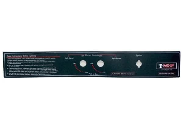 MHP WNK Control Panel Label (Old Model) - GGCPLBLE