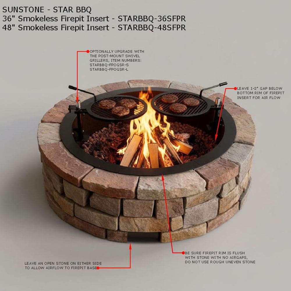 StarBBQ 36″ Smokeless Fire Pit Insert | STARBBQ-36SFPR - image 6