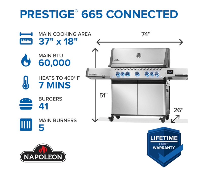 Napoleon Prestige® 665 Connected RSIB with Infrared Side and Rear Burner 5 Burners NG- P665VXRSIBNSS - image 2