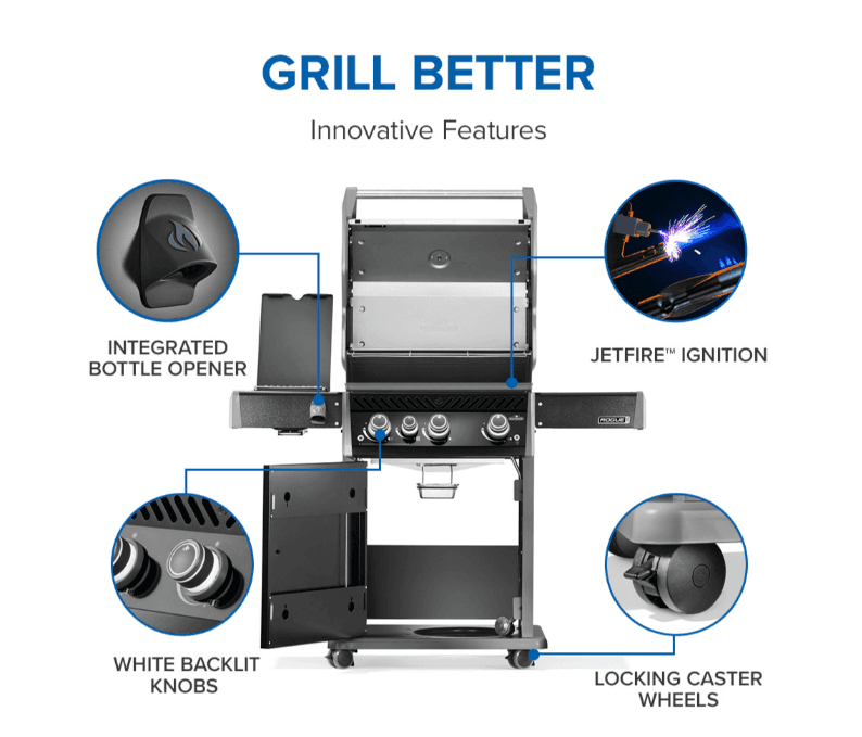 Napoleon Rogue® PRO 425 SIB with Infrared Side Burner 3 Burners LP- RP425SIBPK-2 - image 5
