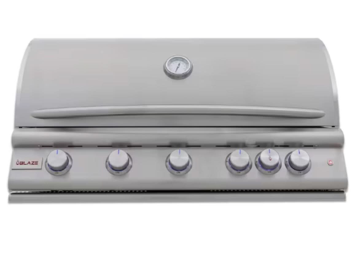 Blaze Premium LTE+ 40-Inch 5-Burner Built-In Propane Gas Grill W/ Rear Infrared Burner & Lift-Assist Hood - BLZ-5LTE3-LP