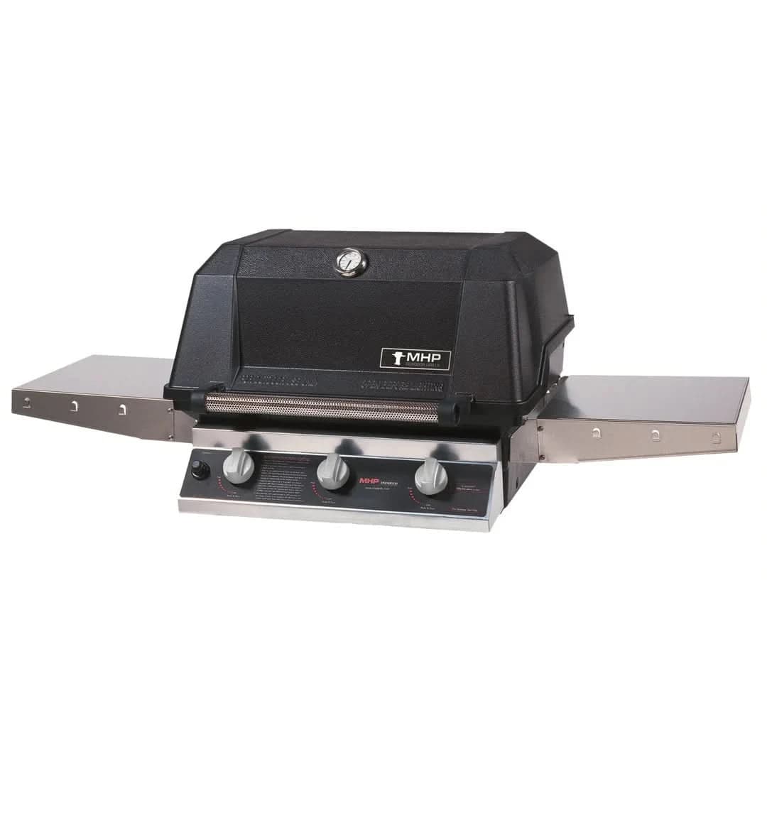 MHP WHRG4DD - 27-Inch 3-Burner Hybrid Built-In Grill with Sear Magic Grids and Hybrid Burners - Natural Gas - WHRG4DD-NS