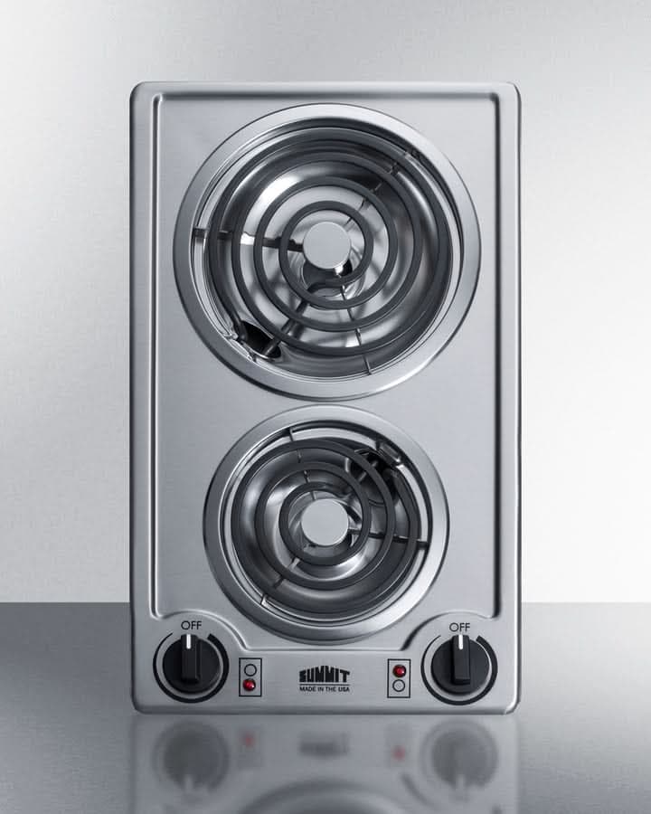 Summit - 12 Wide 115V 2-Burner Coil Cooktop - CCE213SS