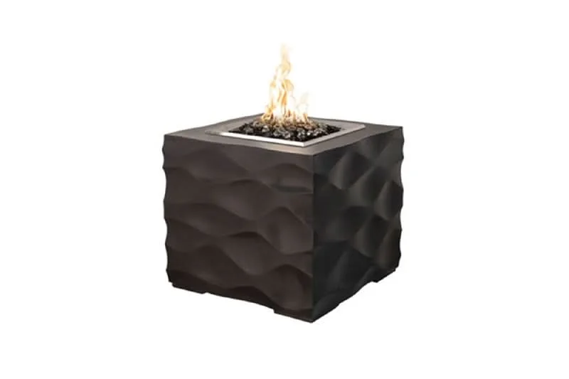 American Fyre Designs 22 3/4 Inch Voro Cube Firetable, Black Lava, Propane Gas- 726-BA-11-M2PC