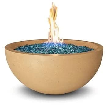 American Fyre Designs 36 Inch Round Fire Bowl, Black Lava, Propane Gas- 732-BA-11-M6PC