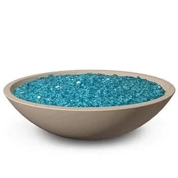 American Fyre Designs 32 Inch Marseille Round Fire Bowl with Water Spout, Cafe Blanco, Natural Gas- 753-CB-80-M6NC