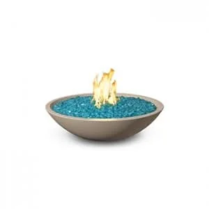 American Fyre Designs 24 Inch Marseille Round Fire Bowl, Smoke, Propane Gas- 755-SM-11-M2PC