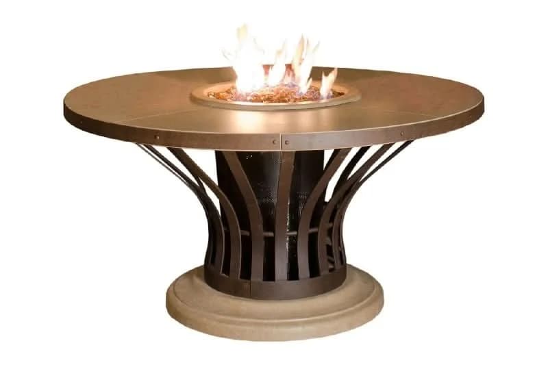 American Fyre Designs 28 Inch Fiesta Round Dining Firetable, Black Lava, Propane Gas- 775-BA-11-M2PC