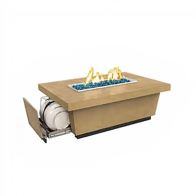 American Fyre Designs 18 1/2 Inch Contempo Rectangle Propane Gas Drawer Tank Firetable, Black Lava- 785-BA-11-M4PC