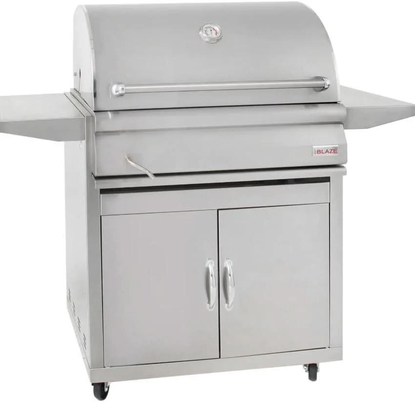 Blaze 32-Inch Stainless Steel Charcoal Grill With Adjustable Charcoal Tray - BLZ-4-CHAR + BLZ-4-CART-SC