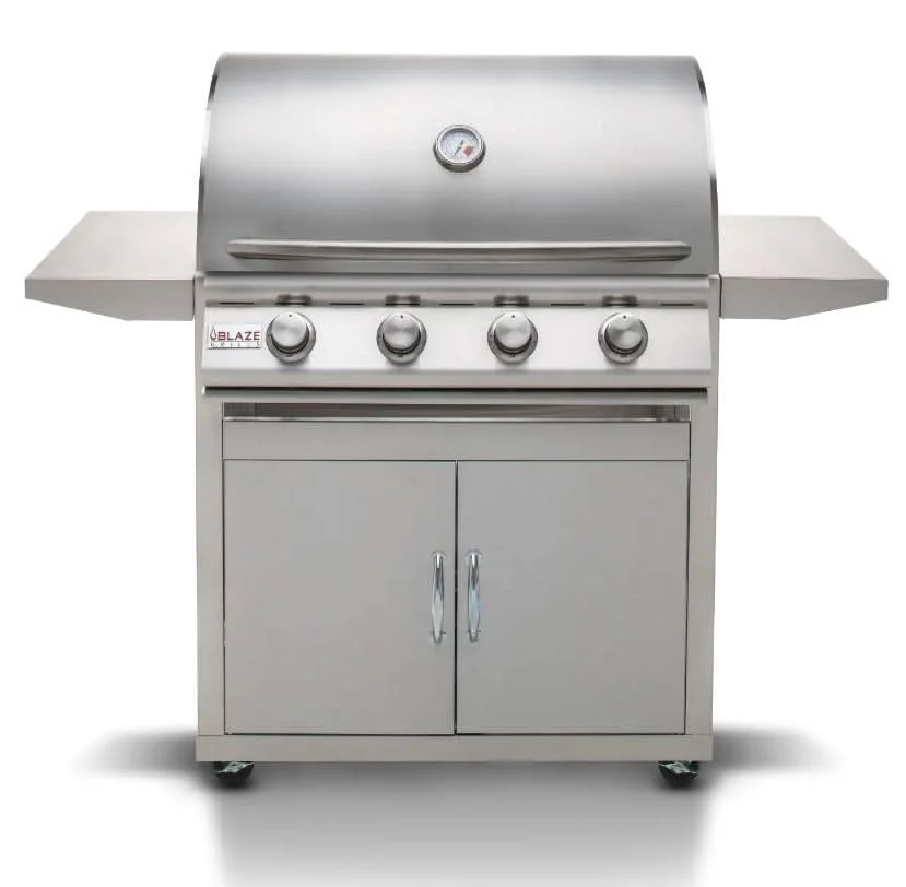 Blaze Prelude LBM - 32-Inch 4-Burner Freestanding Grill - Natural Gas - BLZ-4LBM-NG + BLZ-4-CART-SC