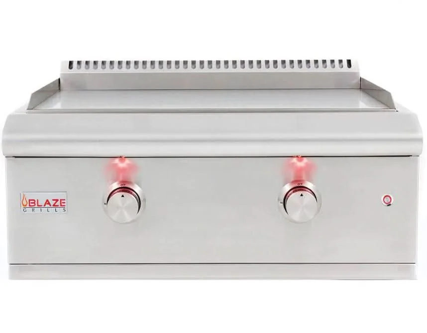 Blaze Premium LTE 30-Inch Built-In Liquid Propane Gas Griddle With Lights - BLZ-GRIDDLE-LTE-LP