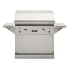 TEC Patio FR - 44-Inch 2-Burner - Freestanding Grill - Natural Gas on Stainless Steel Pedestal with Side Shelves - PFR2NTPEDS