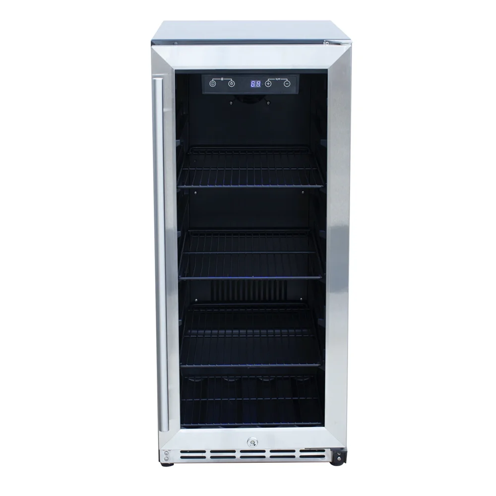 RCS 15-Inch 3.2 Cu. Ft. Outdoor Rated Stainless Steel Refrigerator with Glass Window - REFR5