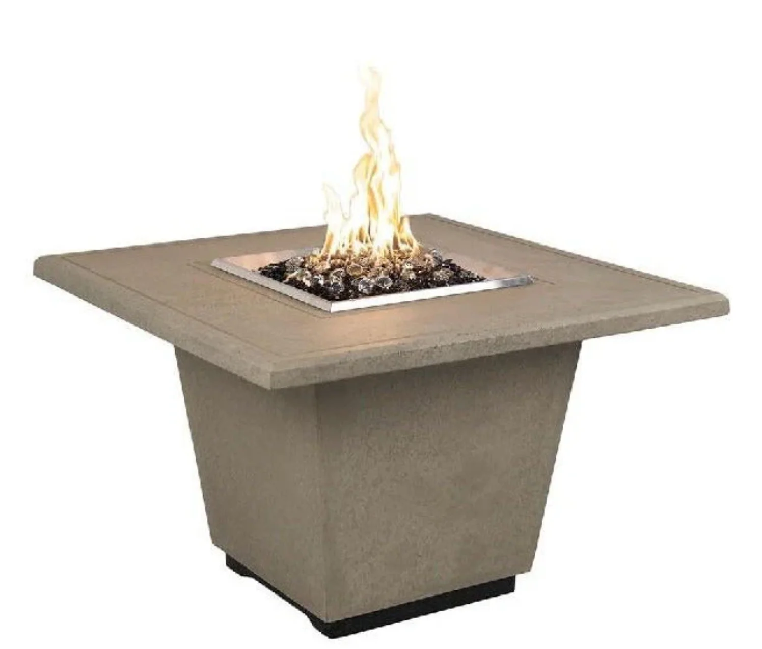 American Fyre Designs 24 Inch Cosmopolitan Square Firetable, Dark Basalt, Propane Gas- 640-DB-11-M2PC