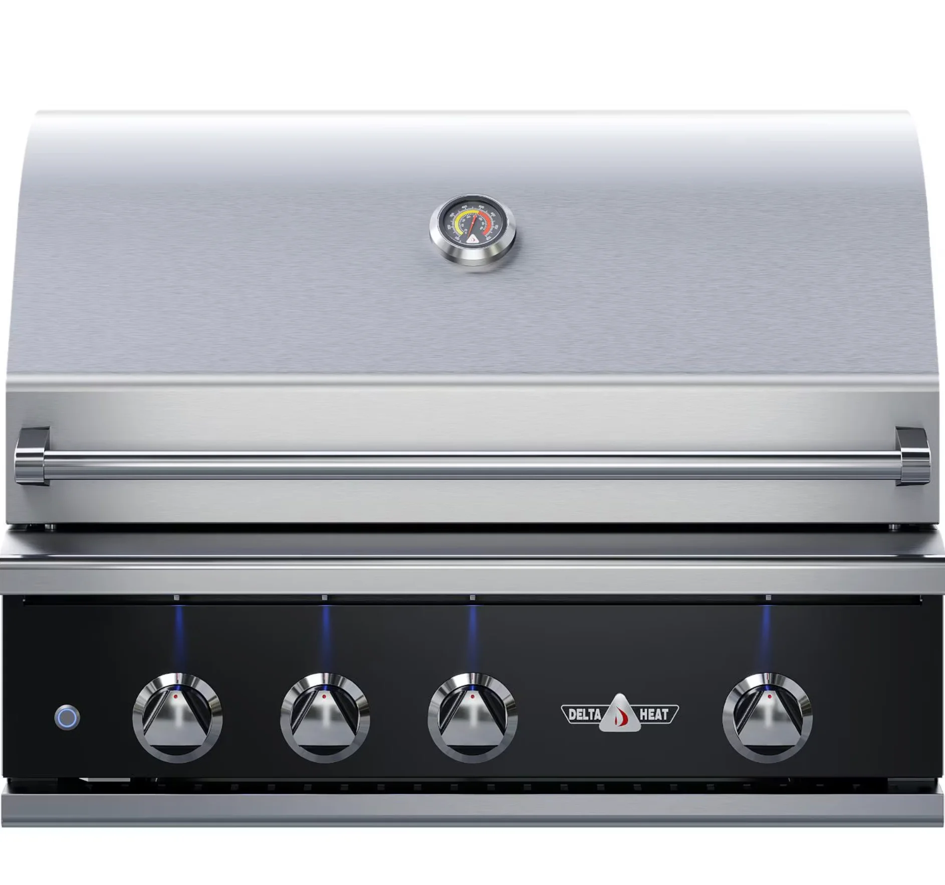 Delta Heat 32-Inch 3-Burner Built-In Natural Gas Grill w/ Rotisserie - Black Control Panel - DHBQ32R-KN