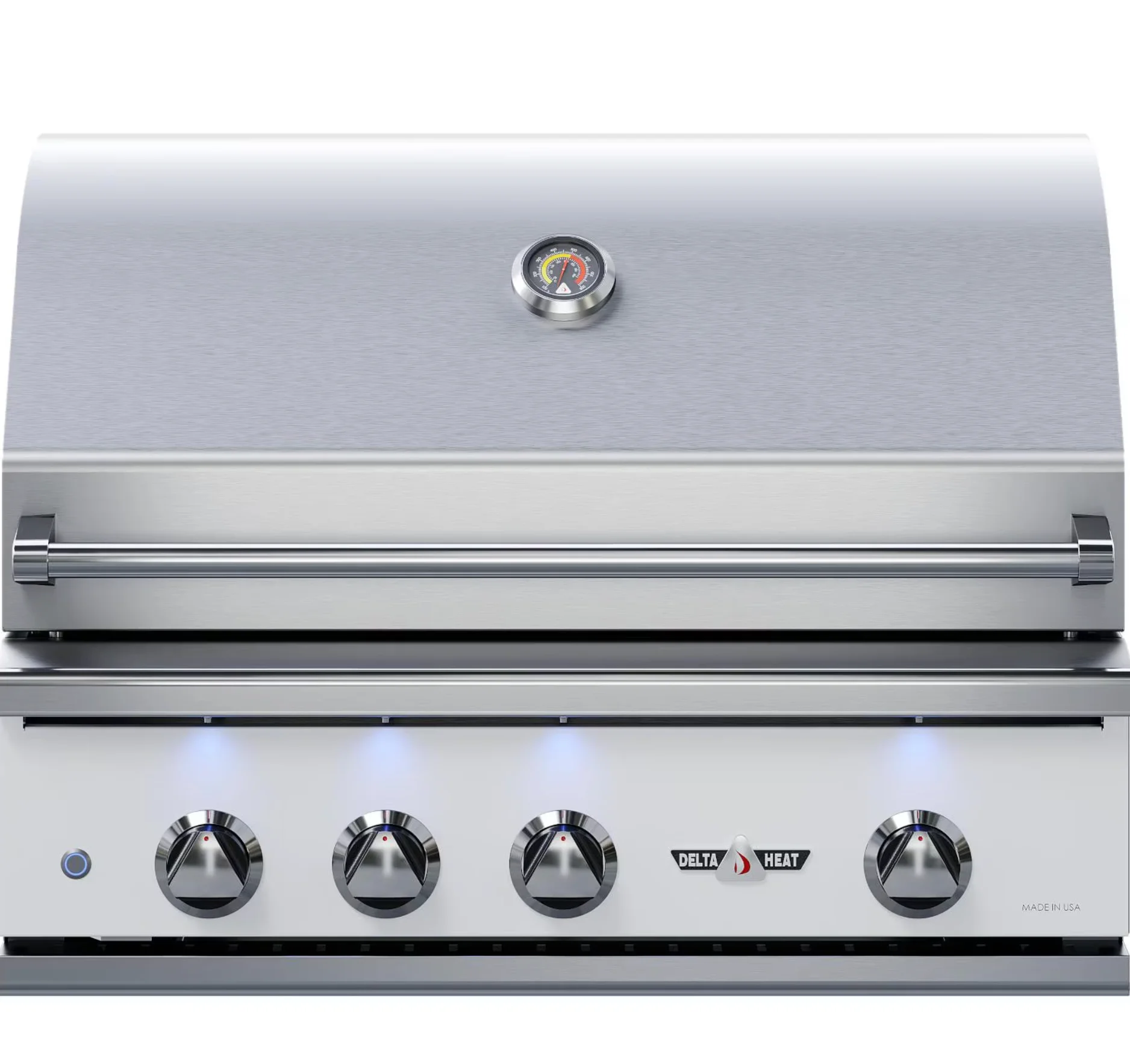 Delta Heat 32-Inch 3-Burner Built-In Natural Gas Grill w/ Rotisserie - White Control Panel - DHBQ32R-WN