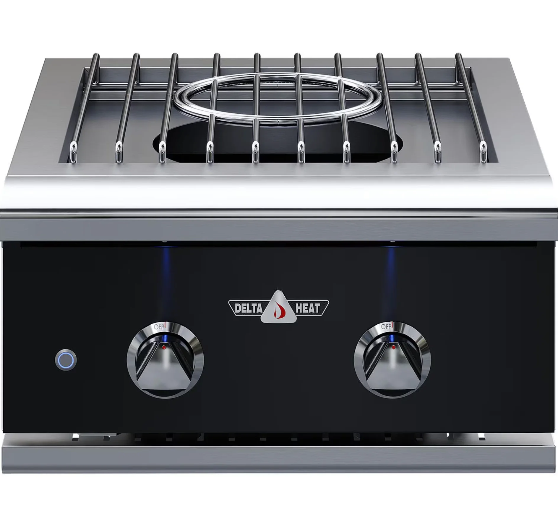 Delta Heat 22-Inch Built-In Natural Gas Power Burner - Black Control Panel - DHPW22-KN