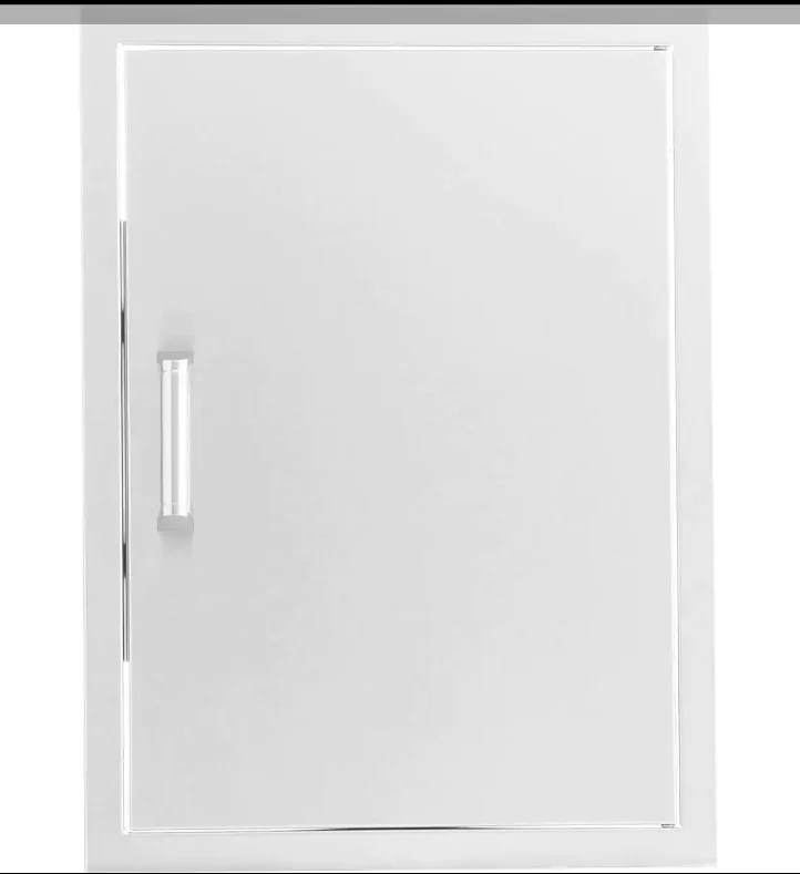 PCM 21-Inch Stainless Steel Reversible Single Access Door, Vertical, Contempo - BBQ-260-SV-1724 + BBQ-350H-Handle