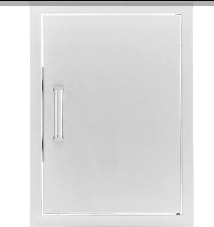 PCM 18-Inch Stainless Steel Reversible Single Access Door, Vertical, Contempo - BBQ-260-SV-1420 + BBQ-350H-Handle