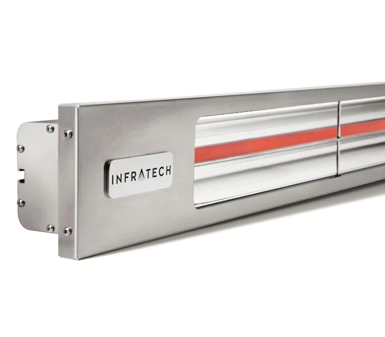 Infratech Slimline Series 42 1/2-Inch 2400W Single Element Electric Infrared Patio Heater, 208V, Silver - SL2428SV