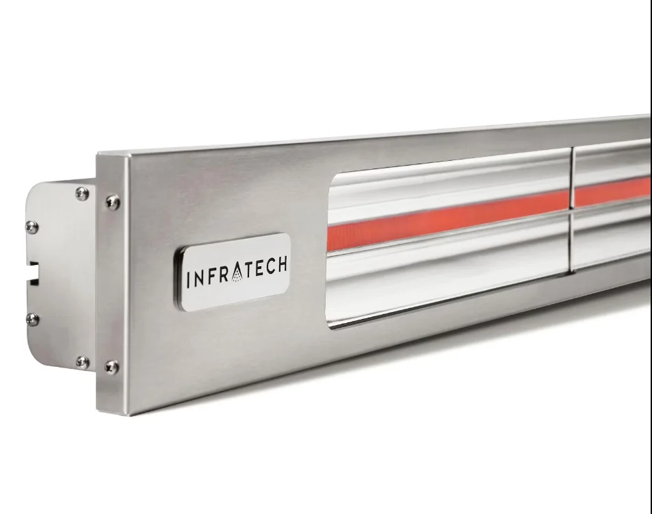 Infratech Slimline Series 29 1/2-Inch 1600W Single Element Electric Infrared Patio Heater, 208V, Silver - SL1628SV