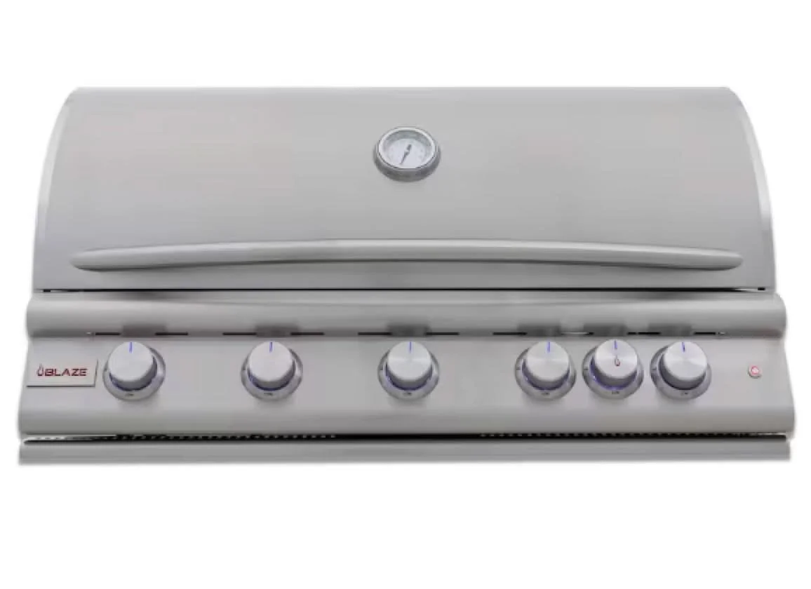 Blaze Premium LTE+ 40-Inch 5-Burner Built-In Natural Gas Grill W/ Rear Infrared Burner & Lift-Assist Hood - BLZ-5LTE3-NG