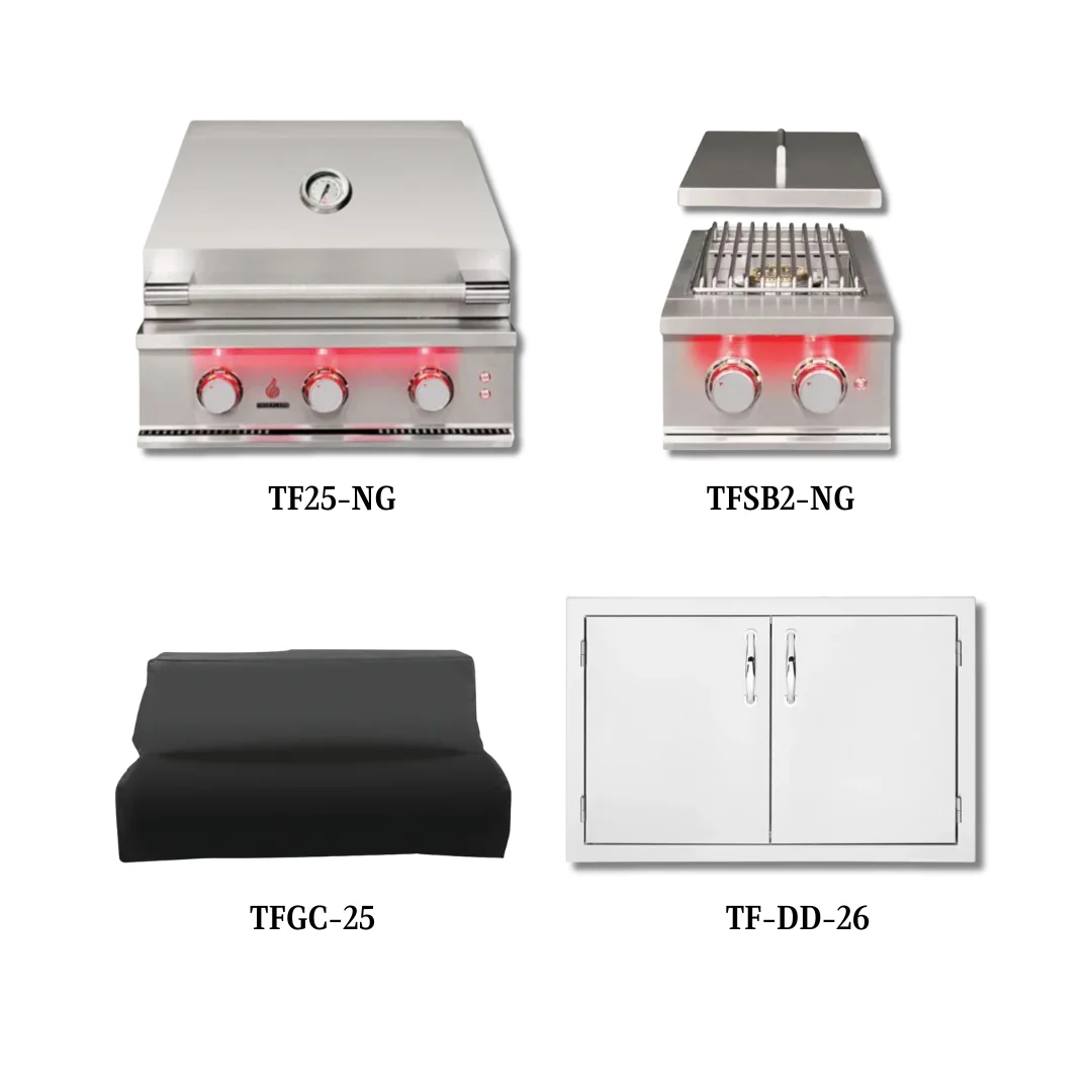 TrueFlame TF25-NG with Cover, Double Side Burner and Double Access Door - PCKG1-TF25-NG