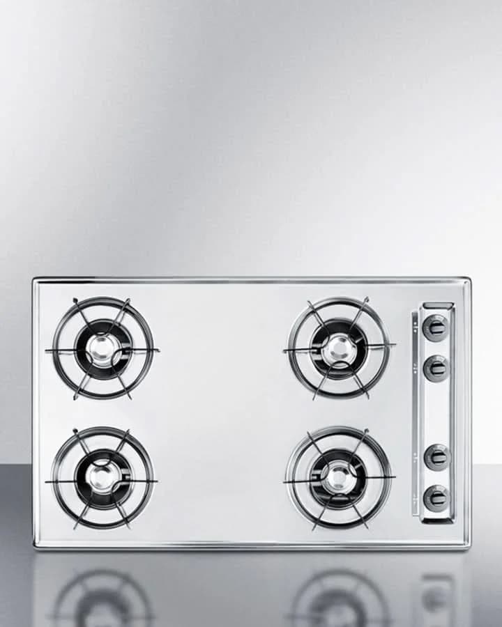 Summit 30 Wide 4 Burner Gas Cooktop Stainless Steel - ZNL05P