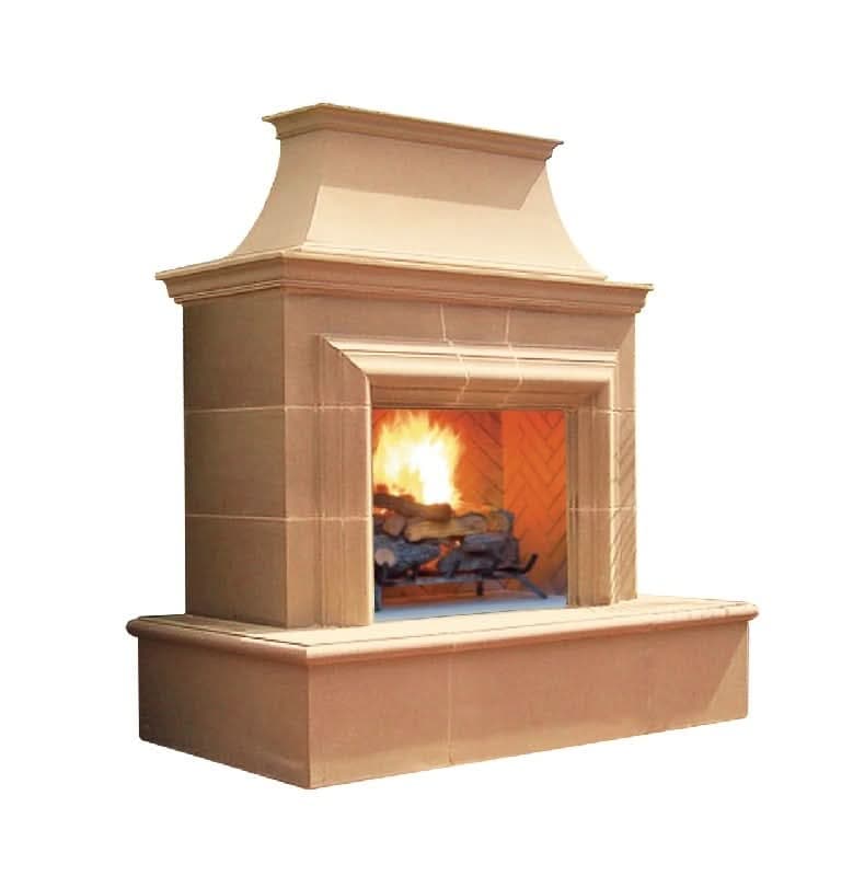 American Fyre Designs 82 Inch Vent-Free Free-Standing Outdoor Reduced Cordova Fireplace, Smoke, Key Value on the RIGHT/Gas Source UNDERNEATH- 123-20-N-SM-RUC